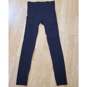 Zella Ribbed Detail High Waist Leggings - size Small in Black.